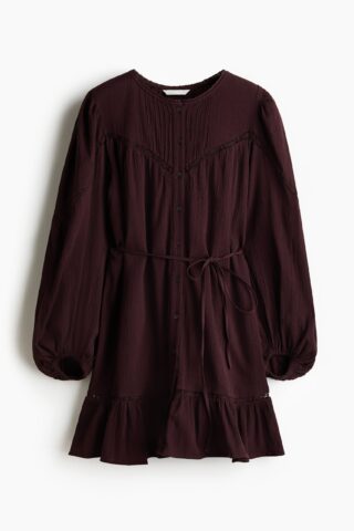 H & M - Katoenen tuniekjurk - Donkerbruin