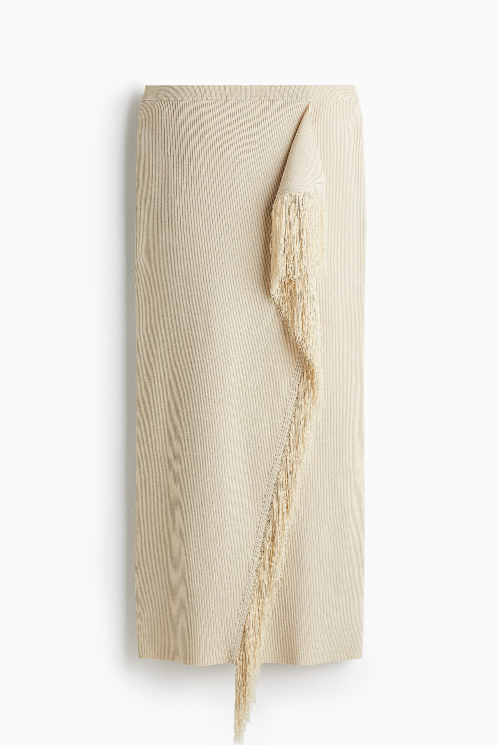 H & M - Rok met franje - Lichtbeige