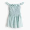H & M - Gesmokte off-the-shoulderjurk - Lichtturkoois