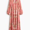 H & M - Tuniekjurk met ceintuur - Roze/Bloemen