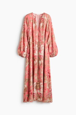 H & M - Tuniekjurk met ceintuur - Roze/Bloemen