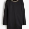H & M - Shiftjurk met kettingdetail - Zwart