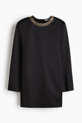 H & M - Shiftjurk met kettingdetail - Zwart