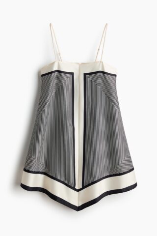 H & M - Strappy A-linejurk - Zwart/Dessin