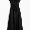 H & M - Ramie jurk met drawstring - Zwart