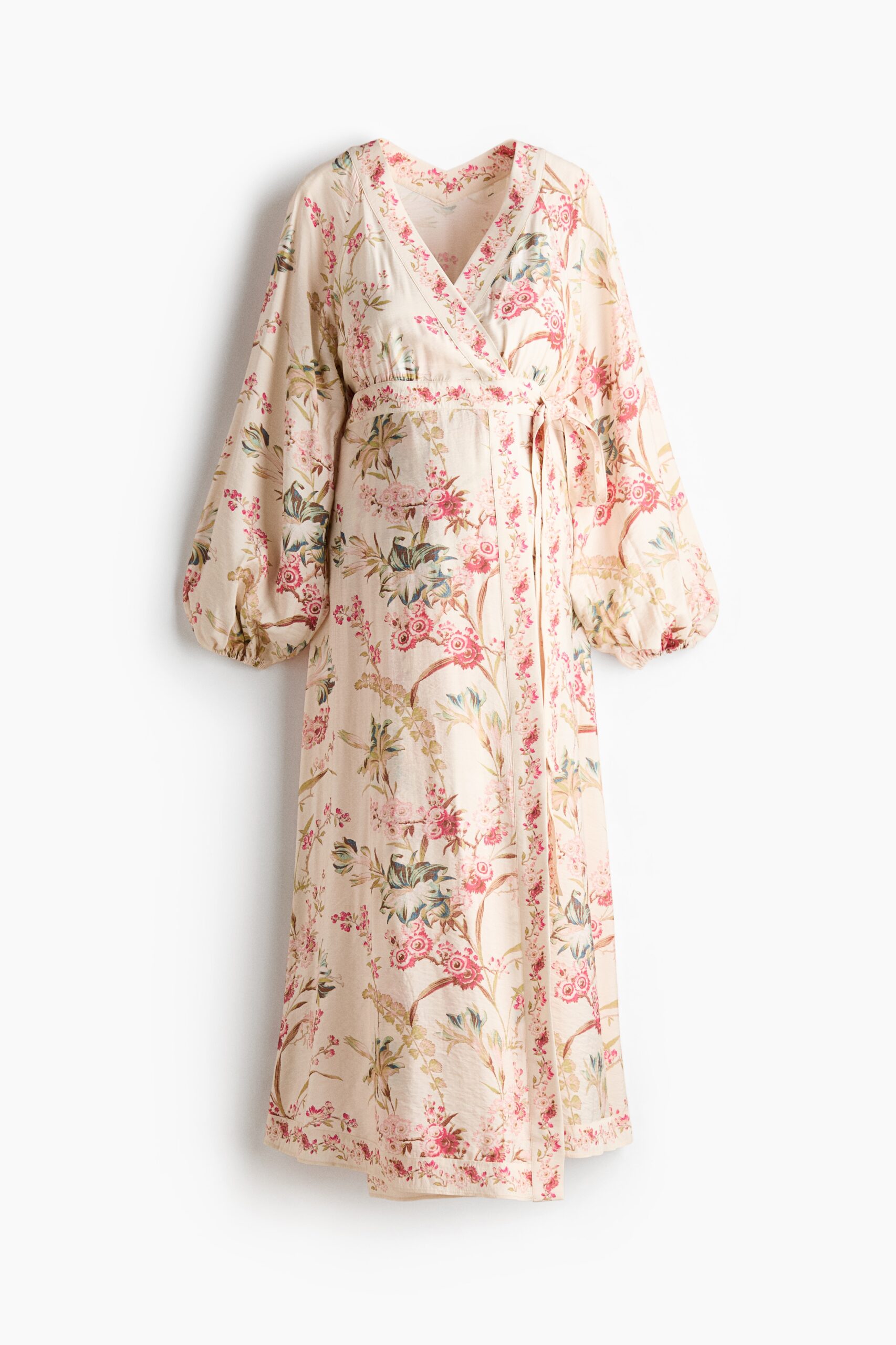 H & M - MAMA Overslagjurk - Lichtbeige/Bloemen H & M - MAMA Overslagjurk - Lichtbeige/Bloemen