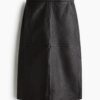 H & M - Leather pencil skirt - Donkerbruin