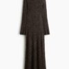 H & M - Ajourgebreide maxi-jurk - Donkerbruin