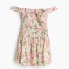 H & M - Gesmokte off-the-shoulderjurk - Wit/Bloemen