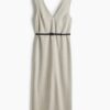 H & M - Jurk met ceintuur - Lichtgrijs Gemêleerd