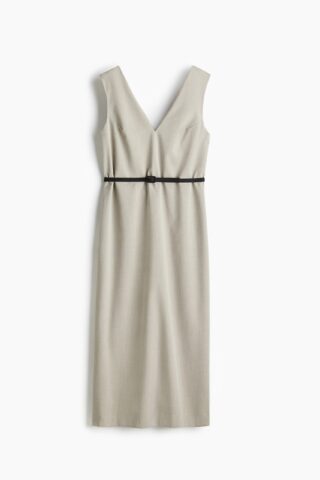 H & M - Jurk met ceintuur - Lichtgrijs Gemêleerd