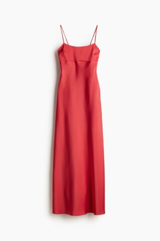 H & M - Maxi-jurk met strikbandjes - Helderrood
