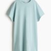 H & M - Katoenen T-shirtjurk - Lichtturkoois