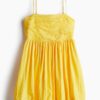 H & M - Jurk met opbollende rok - Geel