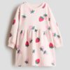 H & M - Sweatjurk met dessin - Lichtroze/Aardbeien