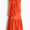 H & M - Gedrapeerde bubble-hemjurk - Helderoranje