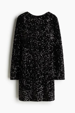 H & M - MAMA Deep-backjurk met pailletten - Zwart