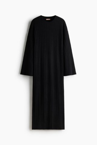 H & M - Kabelgebreide jurk - Zwart