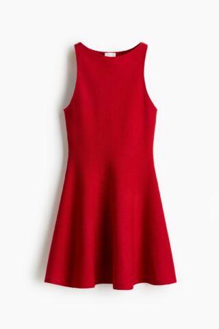 H & M - Ribgebreide jurk - Rood