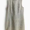 H & M - A-linejurk van twill - Bleek Denimblauw/Lichtbeige