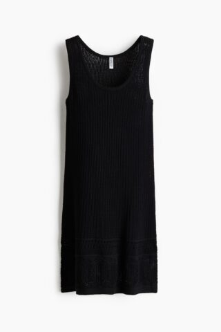 H & M - Jurk met ajourgebreide rand - Zwart