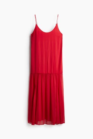 H & M - Maxi-jurk van chiffon - Rood