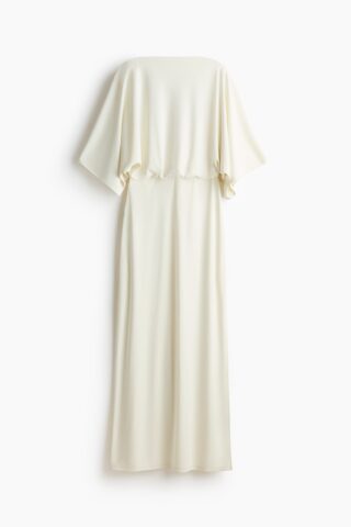 H & M - Gedrapeerde maxi-jurk - Roomwit