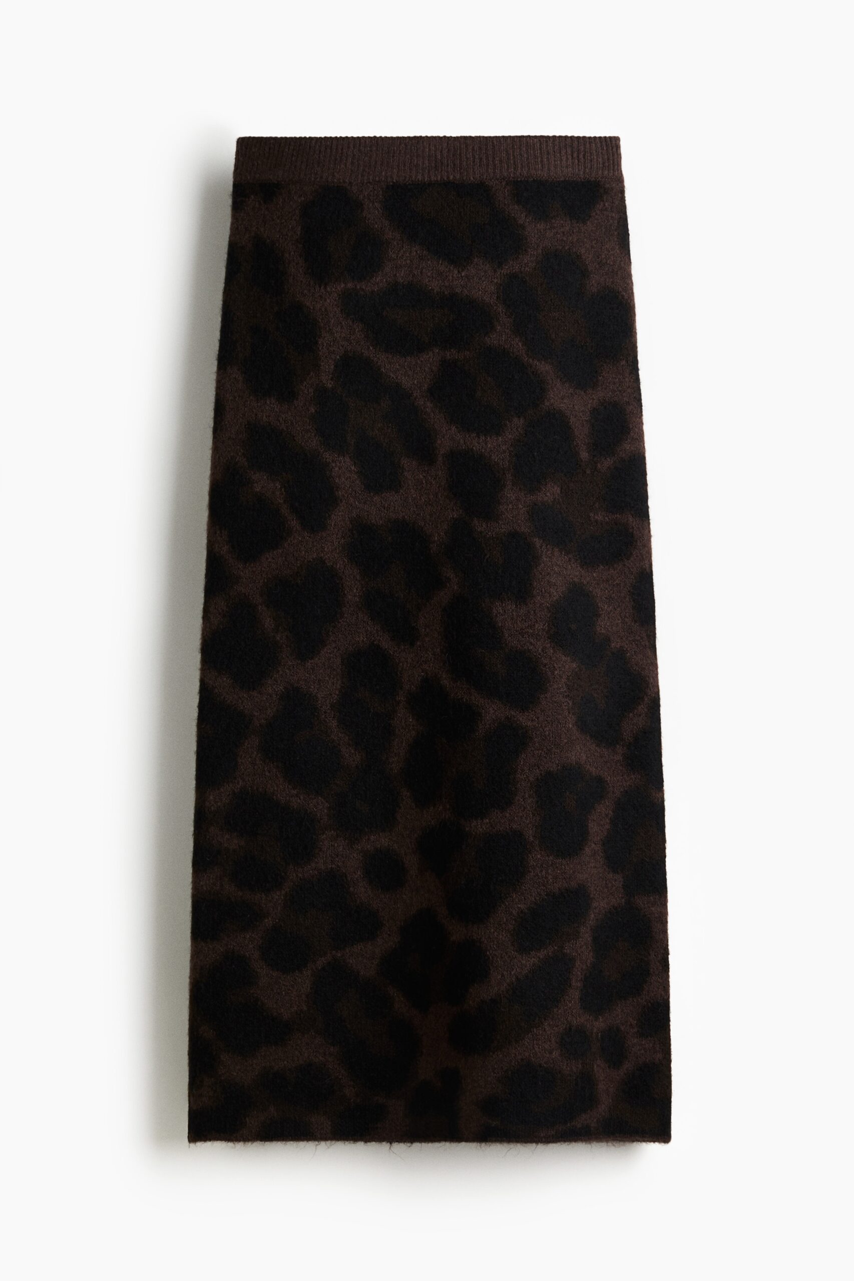 H & M - Jacquardgebreide rok - Donkerbruin/Luipaarddessin