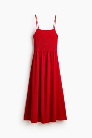 H & M - Strapjurk met smokwerk - Rood