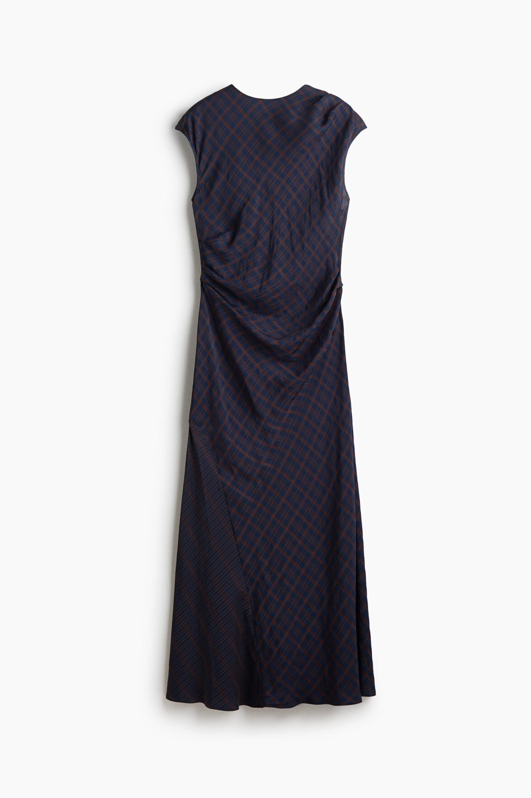 H & M - Gedrapeerde jurk van viscosemix - Donkerblauw/Geruit H & M - Gedrapeerde jurk van viscosemix - Donkerblauw/Geruit