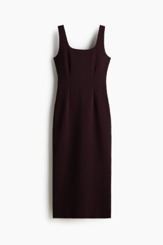 H & M - Jurk met coupenaden - Bordeauxrood