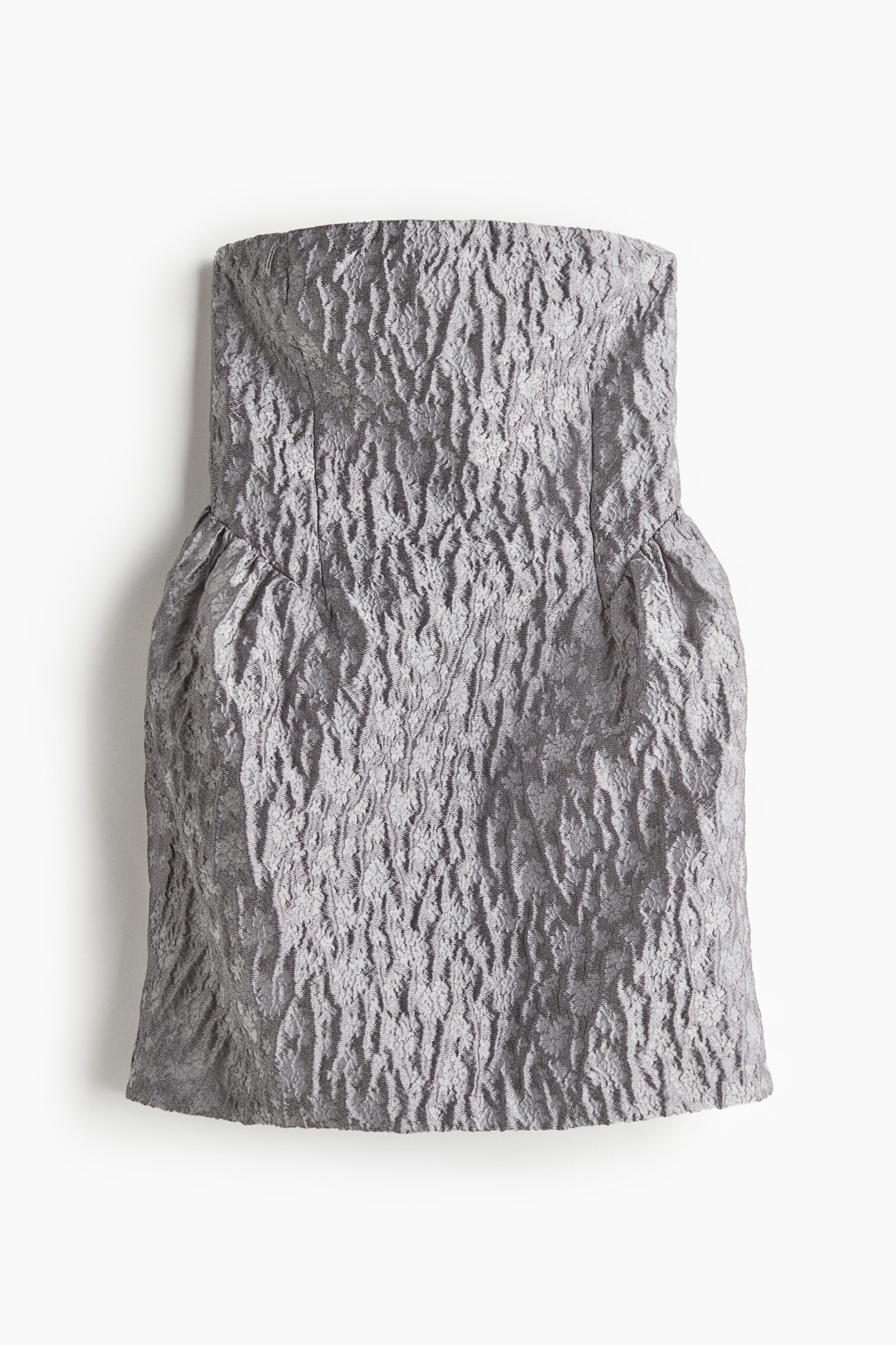 H & M - Jacquardgeweven bandeaujurk - Grijs