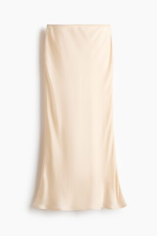H & M - Slip-in rok van viscosemix - Lichtbeige
