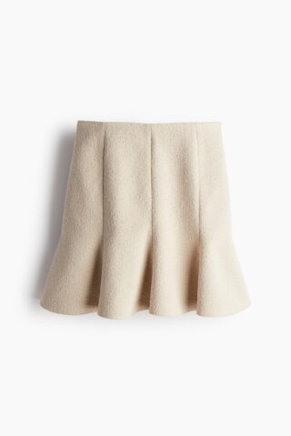 H & M - Uitlopende rok - Lichtbeige