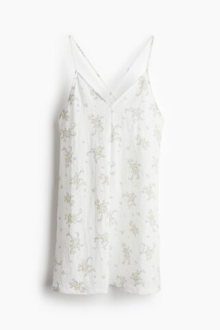 H & M - Strappy open-backjurk - Wit/Bloemen
