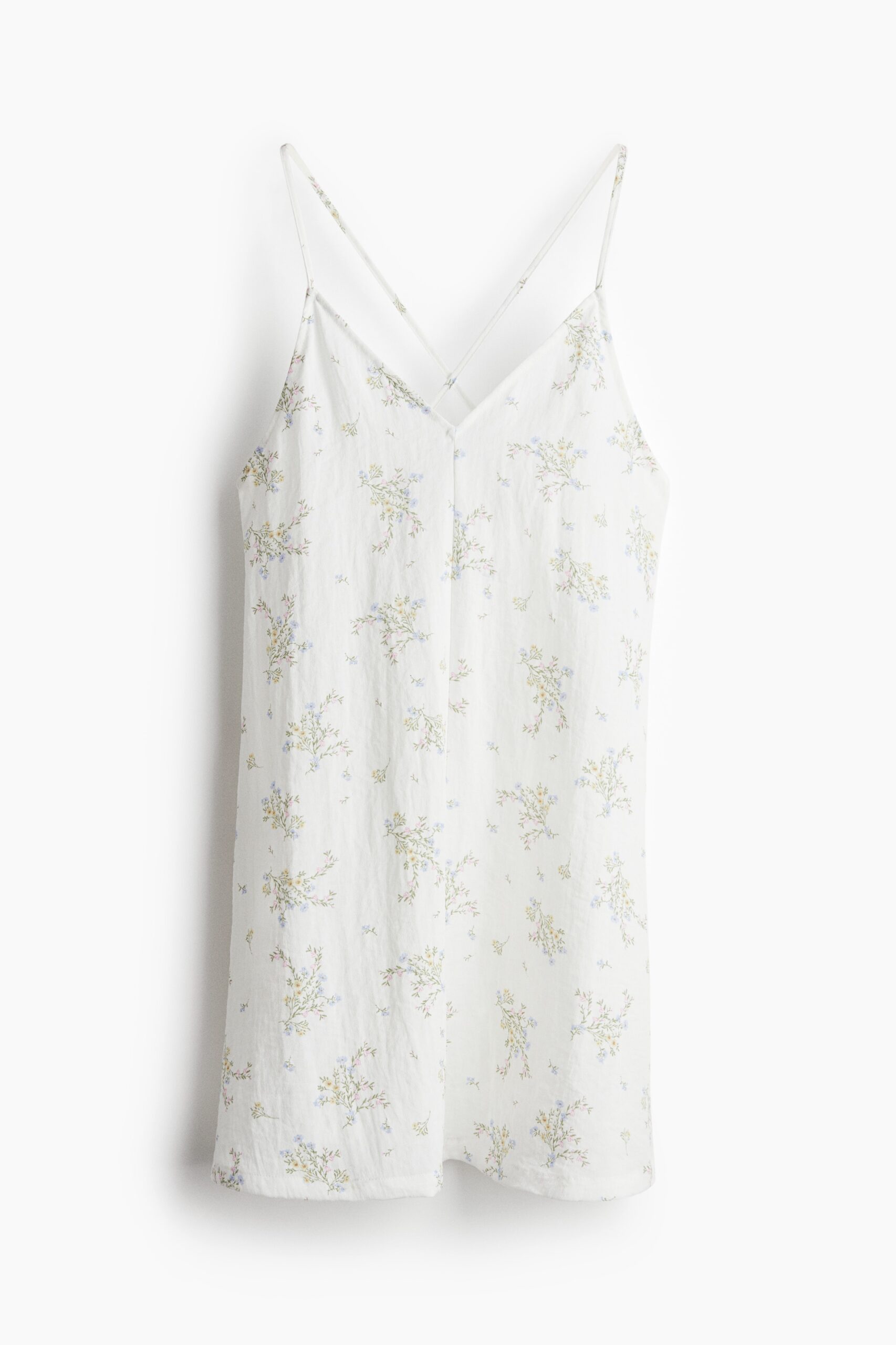 H & M - Strappy open-backjurk - Wit/Bloemen H & M - Strappy open-backjurk - Wit/Bloemen