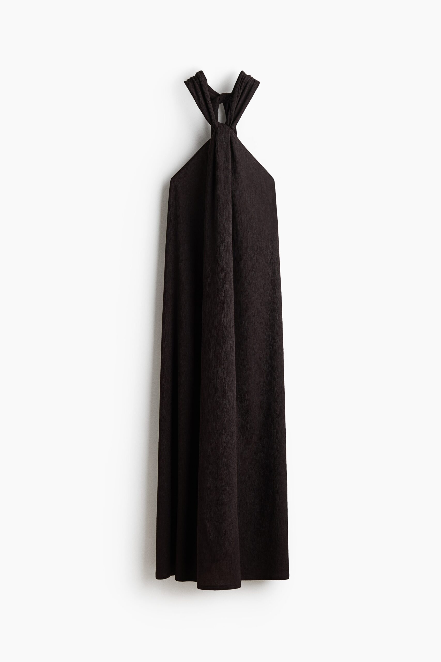 H & M - Halterjurk met gedraaid detail - Donkerbruin