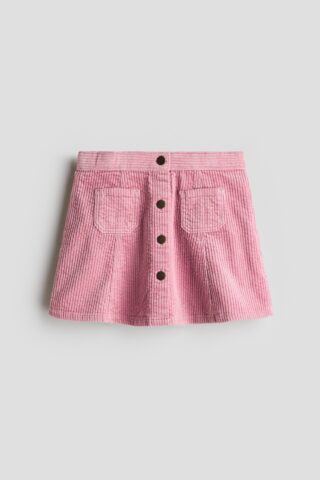 H & M - Corduroy A-linerok - Lichtroze