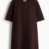 H & M - Katoenen T-shirtjurk - Donkerbruin