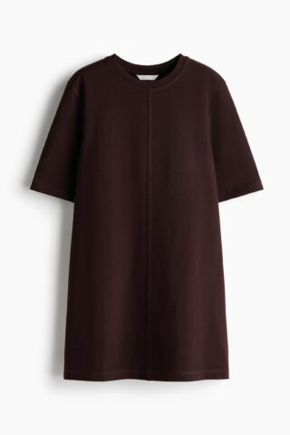 H & M - Katoenen T-shirtjurk - Donkerbruin