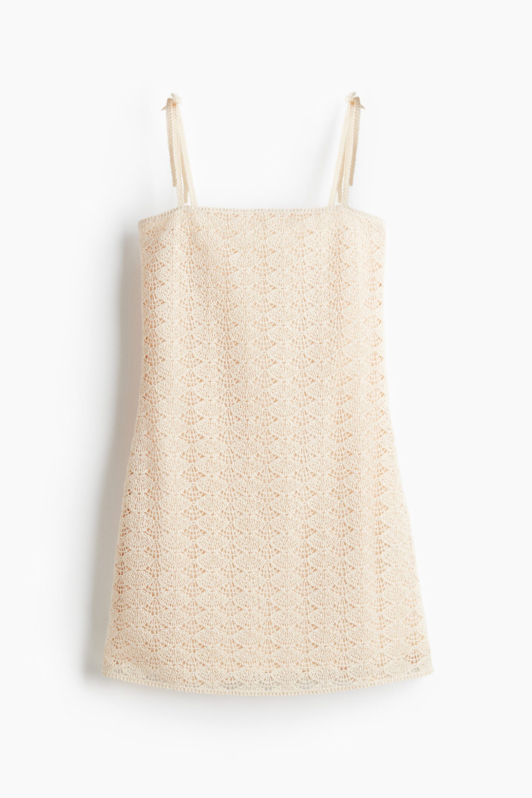 H & M - Mini-jurk met gehaakte look - Roomwit