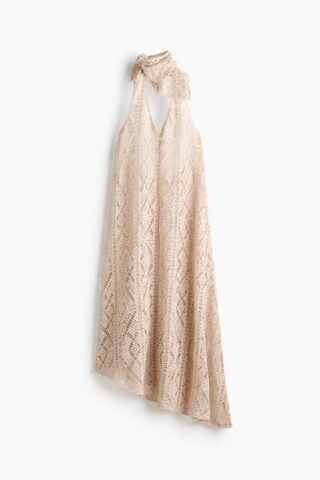 H & M - Halterjurk met gehaakte look - Lichtbeige Gemêleerd