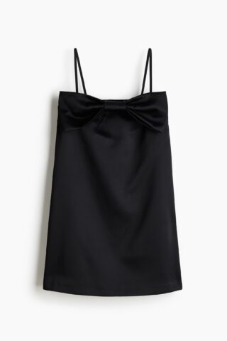 H & M - Bandeaujurk met strik - Zwart