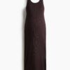H & M - MAMA Jurk van ribtricot - Donkerbruin