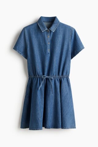 H & M - Denim jurk met drawstring - Denimblauw