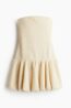 H & M - Bubble-hem bandeaujurk - Roomwit