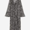 H & M - Jurk met volants - Zwart/Dessin