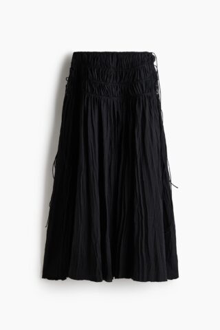 H & M - Crinklerok met drawstring - Zwart