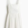 H & M - Open-backjurk van katoenen popeline - Wit