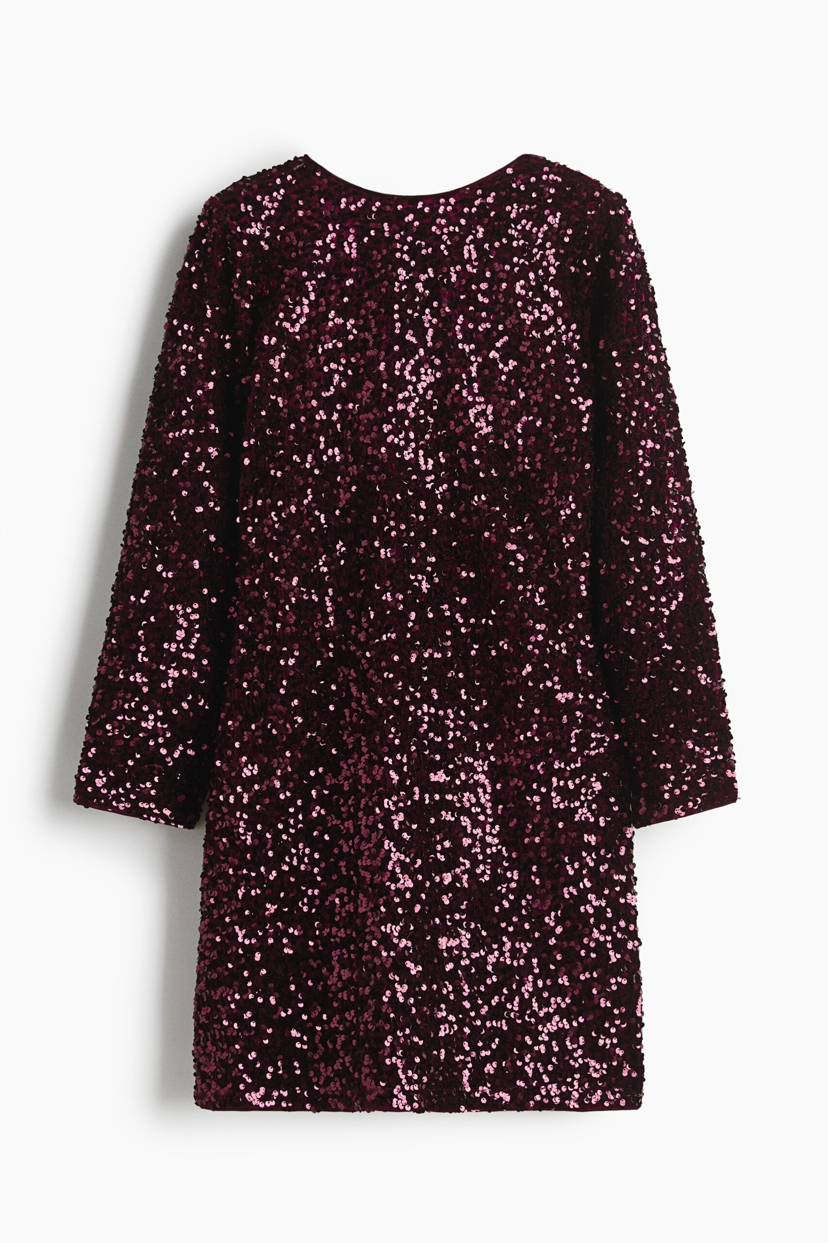 H & M - Mini-jurk met pailletten - Bordeauxrood